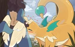 absurd_res ambiguous_gender ambiguous_penetrated anthro blush bodily_fluids canid cometdragonite cum cum_in_mouth cum_inside dragon duo feathered_wings feathers fellatio generation_4_pokemon generation_9_pokemon genital_fluids hand_spike head_wings heart_symbol hi_res interspecies lucario male male/ambiguous male_anthro male_penetrating male_penetrating_ambiguous mammal mega_dragonite mega_evolution membrane_(anatomy) membranous_wings mythological_creature mythological_scalie mythology nintendo oral orange_body orange_scales penetration penile pokemon pokemon_(species) scales scalie sex small_wings spikes spikes_(anatomy) tail thick_tail unusual_wing_placement wing_grab wings
