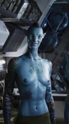 1girls ai_generated avatar avatar:_the_way_of_water blue_skin breasts female flashing_breasts istoleurmom1 na'vi realistic recombinant solo_female tagme video yellow_eyes z-dog zdinarsk