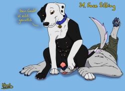 2024 anatomically_correct animal_genitalia animal_vulva anthro anthro_on_feral bird_dog black_body black_fur black_nose blue_nose bottomwear canid canine canine_genitalia canine_vulva canis clothed clothing collar dalmatian domestic_dog dominant dominant_female dominant_feral duo facesitting feet female female_feral female_on_anthro feral floppy_ears foot_grab fur genitals german_text grey_body grey_fur hi_res humanoid_hands hunting_dog hybrid jess_(kinaj) kass_(kass) kinaj kinktober kinktober_2024 labrador long_fur lying male male/female male_anthro male_on_feral mammal mixed_breed multi_nipple navel nipples on_front orange_eyes pants pawpads paws pink_body pink_fur pink_pawpads pink_vulva pussy_on_face raised_paw retriever short_fur sitting_on_another spread_legs spreading teats text tongue topless translated vulva white_body white_fur wolfdog zoophilia
