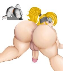 1boy absurd_res alternate_version_at_source annoyed_face artist_upload ass ass_focus ass_up balls blonde_hair deidara femboy gay geminimanfucker9000 high_resolution huge_ass male male_focus male_only naked naked_male naruto_shippuden penis reference_image self_upload small_penis white_background yellow_hair
