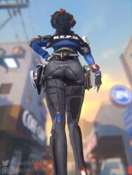 1girls 3d animated artist_name ass ass_focus black_gloves black_hair black_pants blue_jacket blurry blurry_background building capelet city clothes_writing commentary cropped_jacket day english_commentary female female_focus from_behind from_below gloves hairdressing handlebar high-waist_pants holster huge_ass jacket knee_pads long_hair long_sleeves multicolored_hair multiple_views noujin pants police police_uniform policewoman ponytail red_hair shadow shoulder_holster sound streaked_hair sunrise tagme thick_thighs thighs two-tone_hair video walking watermark zenless_zone_zero zhu_yuan