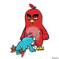 1:1 angry_birds arwokom avian bird bodily_fluids columbia_pictures cum cum_in_mouth cum_inside deep_throat deepthroat duo ejaculation fellatio female fist forced genital_fluids larger_male male neck_bulge open_mouth oral orgasm penetration penile pussy red_(angry_birds) rovio rovio_animation rovio_entertainment sega sex simple_background size_difference sony straight text the_angry_birds_movie the_blues_(angry_birds) throat_swabbing video_games wings