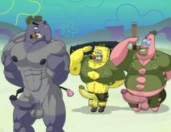 3boys abs anthro arms_behind_back balls beard big_belly big_muscles big_penis cigar clothed clothed_male_nude_male clothing echinoderm erection facial_hair fat fat_belly fat_male fish gay genitals grey_body grin hat huge_belly huge_muscles hypnosis hypnotic_eyes large_belly large_muscles looking_back looking_back_at_another male male_nipples male_only marine mature mature_anthro mature_male muscles muscular muscular_anthro muscular_male nickelodeon nipples nude nude_anthro nude_male nude_male_clothed_male overweight overweight_anthro overweight_male patrick_star penis penis_out pink_body piqueraj sea_sponge sergeant_sam_roderick shark shirt shorts smiling soldier spongebob_squarepants spongebob_squarepants_(character) starfish teeth testicles underwater water yellow_body