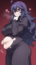 ai_art ai_assisted ai_generated ass background belly belly_expansion big_ass big_belly big_breasts big_breasts breasts chubby cum curvy dark_hair female female goth hairband hex_maniac hex_maniac_(pokemon) hot huge_breasts long_hair long_sleeves navel nipples no_bra npc_trainer nude pokemon pokemon_(game) pregnant purple_background purple_eyes sex simple solo voluptuous voluptuous_female white_skin