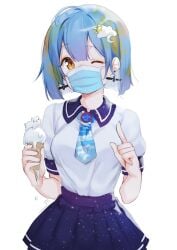 1girls earth-chan female ice_cream nasa niniidawns skirt
