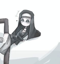 circle_head oc nun position laying_down penetration cock cum cum_inside cum_in_pussy cumshot deep_penetration socks 1girls 1boy 1girl 1boy1girl artgirlz high_resolution ibispaintx ibispaint_(artwork) twitter tiktok fandom