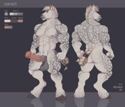 abs animal_genitalia animal_penis anthro apple-faced balls blue_eyes braided_tail chest_scar diesel_(jrbn1) draft_horse english_text equid equine equine_genitalia equine_penis facial_piercing frenum_ladder frenum_piercing fur genital_piercing genitals grey_balls grey_body grey_fur grey_sclera grey_sheath hair hi_res horse ladder_piercing male mammal medial_ring mouth_closed muscular muscular_anthro muscular_male navel nipples nose_piercing nose_ring penis penis_piercing piercing red_nipples red_penis ring_piercing scar septum_piercing septum_ring sheath simple_background solo standing tail tan_hair tan_tail text vein veiny_penis white_body white_fur white_hair
