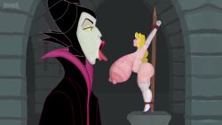 animated arms_above_head arms_tied aurora_(sleeping_beauty) bite_mark_on_breast bite_marks blonde_hair breast_in_mouth breast_sucking breastfeeding breasts chubby crown deepmovth disney disney_princess disney_villains domination double_breast_sucking female high_heels hyper_breasts lactation legs_tied maleficent moaning restrained size_difference sleeping_beauty_(1959_film) sound stockings tagme thong tied_up video yuri