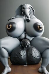 3d ai_generated anthro areolae balls black_areola black_balls black_nipples breasts elephant foreskin furrypornaddiction futa_only futanari huge_areolae huge_balls huge_breasts hyper_balls intersex legs_spread nipple_piercing nipples penis precum pubes sitting solo uncircumcised veiny_balls