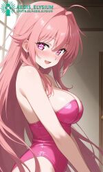 1girls 2025 aegis_elysium ai_generated blush blushing_at_viewer breasts chair cleavage desk desktop female female_focus female_only hair hair_ornament headpiece hi_res high_quality high_res high_resolution highleg highleg_leotard huge_breasts keyboard large_breasts leotard long_hair open_mouth original original_character pink_eyes pink_hair pink_leotard screen smile smiling_at_viewer solo solo_focus streamer table thick_breasts thick_thighs thighs tiara tv very_long_hair watermark