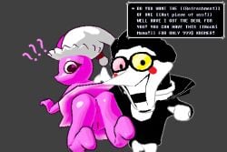 1boy 1girls 2025 3d artist_upload ass_focus ass_grab confused confused_look cosmichannah deltarune deltarune_chapter_2 deltarune_chapter_4 dialogue female funny imminent_sex male mizzle_(deltarune) pixelated pussy self_upload selling selling_sex simple_background spamton_g_spamton talking_to_viewer thick_ass thick_thighs upskirt water water_creature