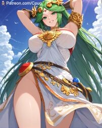 1girls ai_generated cougwe gigantic_breasts kid_icarus palutena stable_diffusion