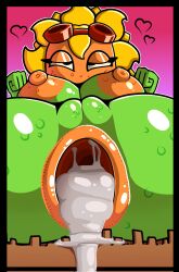 1girls cum_in_pussy doregami female female_focus female_only plants_vs_zombies solar_flare_(pvz)