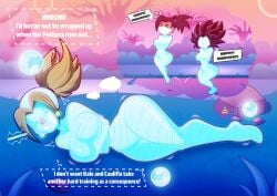 anger blue_eyes bondage caulifla dragon_ball dragon_ball_super fusion green_hair kale kefla mummification mummified saiyan super_saiyan swarm108