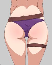 1girls alternate_costume ass ass_focus back bare_back bare_thighs belt big_ass bikini butt_crack female female_only fire_emblem fire_emblem_awakening fire_emblem_heroes from_behind grey_background leg_belt li9mo nintendo official_alternate_costume purple_bikini purple_swimsuit robin_(female)_(summer)_(fire_emblem) robin_(fire_emblem) robin_(fire_emblem)_(female) solo swimsuit thighs