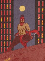 bare_chest daredevil_(series) elektra_natchios exhibitionism marvel marvel_comics