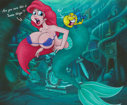 ambiguous_penetration arched_back ariel assjob big_ass big_breasts big_butt bigrufus33 blue_eyes breasts buttjob covered_buttjob dialogue disney flounder grinding hand_on_ass hot_dogging huge_ass huge_breasts huge_butt humping interspecies larger_female long_hair looking_back mermaid misleading ocean red_hair rubbing sea smaller_male text the_little_mermaid underwater zoophilia