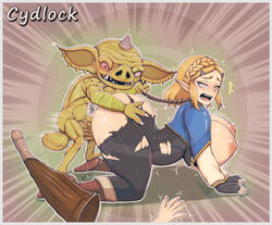 1boy 1girls 5_fingers ass big_ass big_penis blonde_hair bokoblin breasts breath_of_the_wild cudgel cydlock doggy_style erection from_behind golden_bokoblin horn large_breasts monster nintendo penis pointy_ears princess_zelda rape ripped_clothing saliva sex small_dom_big_sub straight tears_of_the_kingdom testicles the_legend_of_zelda thick_thighs torn_clothes trembling vagina veiny_penis veiny_testicles yellow_skin zelda_(tears_of_the_kingdom)