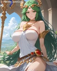 1girls ai_generated cougwe gigantic_breasts kid_icarus palutena stable_diffusion