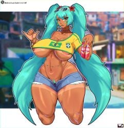 1girls areola areola_slip ass averag3artist18 big_areola big_ass big_breasts big_thighs brazil brazilian brazilian_female brazilian_miku breasts butt cyan_eyes cyan_hair female female_only gigantic_ass gigantic_breasts gigantic_thighs hatsune_miku huge_areola huge_ass huge_breasts huge_thighs latin_american_hatsune_miku_(meme) long_hair looking_at_viewer pubic_hair shirt shorts solo tagme tan tan_body thick_hips thick_thighs thighs thong twintails vocaloid yellow_shirt