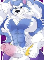 absurd_res biceps big_muscles canid canine canis capcom clothing darkstalkers fur gallon hi_res incrediblecrocodile jon_talbain male male_only mammal muscular muscular_male penis solo solo_male vampire_savior video_games were werecanid werecanine werewolf wolf