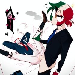 2boys anal countryhumans cumming_together gay gay_domination gay_sex looking_at_viewer male_only mexico_(countryhumans) pants_down perspective_shot smoking tagme tongue_out united_states_of_america_(countryhumans)