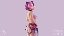 1girls 3d alley_cat_maeve female female_only kittyssmut looking_at_viewer maeve_(paladins) paladins pink_hair solo