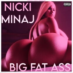 album_cover alternate_version big_ass big_breasts blender blonde_hair celebrity dark-skinned_female dark_skin drakepowers fat_ass huge_ass huge_butt leg_split looking_at_viewer looking_back nicki_minaj pink superhentaimaster9000