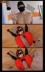 1boy 1girls anonymous_character anonymous_male balls big_balls big_penis brown_hair comic comic_page comic_panel disney elastigirl faceless_character faceless_male helen_parr huge_cock large_penis looking_at_viewer mask masked masked_female penis penis_in_pussy pixar rape sex short_hair short_hair_female smitty34 superhero superheroine tagme talking_to_viewer testicles the_incredibles vaginal_penetration