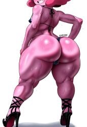 adventure_time ai_generated big_ass bubble_butt butt_focus cartoon_network high_heels huge_ass huge_butt novelai pink_body pink_hair pink_skin princess_bubblegum rear_view that_guy9001 thick_thighs thighs wide_hips