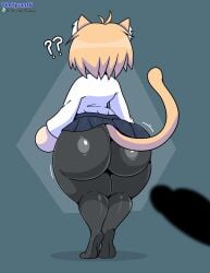 ? ?? ass ass_focus back back_view cat_ears cat_tail catgirl clothed clothed_female female female_focus huge_ass imminent_rape imminent_sex large_ass melty_blood neco-arc pants penis skirt tagme tail thetyrant tight_pants tsukihime