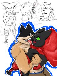 babligarbaim bao_bao bao_bao_(mao_mao:_heroes_of_pure_heart) canine english_text feline gay licking male male_only mao_mao:_heroes_of_pure_heart sheriff_mao_mao_mao sketch yaoi