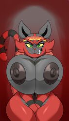 big_breasts breasts cleavage female female_incineroar furry huge_breasts hyper_breasts incineroar nipples pokemon pokemon_(species) seiiartworks tagme thick_thighs wide_hips zhia_(gekookti)