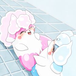 1:1 anthro anthro_on_anthro blue_fur blush clitoris closed_eyes cocotama duo featureless_limbs female fur himitsu_no_cocotama lying male mammal multicolored_fur nude on_back open_mouth parine penetration penis pink_fur pussy sarine sex straight two_tone_fur vaginal_penetration white_fur 九尾