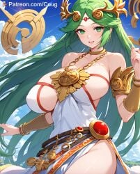 1girls ai_generated cougwe gigantic_breasts kid_icarus palutena stable_diffusion