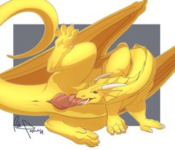 2019 absurd_res animal_genitalia anus autofellatio bodily_fluids cum cum_in_mouth cum_in_own_mouth cum_inside cum_on_own_tongue cum_on_self cum_on_tongue dragon erection feral genital_fluids genital_slit hi_res horn knot male male_only masturbation open_mouth oral oral_masturbation penile penile_masturbation penis redpixie slit solo tongue tongue_out wings
