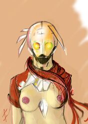 breasts cyborg female human hxc missing_arm sketch