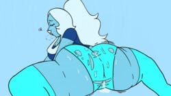 blue_diamond blue_diamond_(steven_universe) blue_panties blue_skin cum cum_inside panties steven_universe white_hair