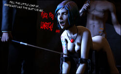 1girls 2boys 3d anal ball_gag bent_over bondage bound bound_arms bound_neck breasts chained_up chains chloe_price clothed_male_nude_female collar crying dialogue doggy_style female femsub forced from_behind_position lenaid life_is_strange naked nipples nude open_mouth rape red_ball_gag restrained sex_slave slave slavegirl source_filmmaker tattoo text threesome ungagged