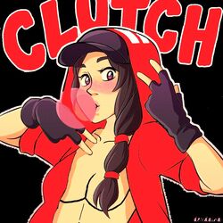 1girls blush clothing clutch_(fortnite) fortnite half_naked tagme