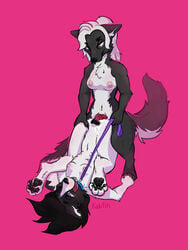 2019 4_toes 5_fingers 8_breasts animal_genitalia animal_penis animal_pussy anthro anthro_on_anthro biped black_nose bodily_fluids border_collie breasts canid canine canine_penis canine_pussy canis claws collar collie coyote cum cum_in_pussy cum_inside digital_media_(artwork) domestic_dog domination duo erection female female_penetrated fingers front_view fur genital_fluids gynomorph gynomorph/female gynomorph_penetrating hair herding_dog hi_res humanoid_hands intersex intersex/female intersex_penetrating katlin katlin_perkins knot leash mammal navel nude open_mouth pastoral_dog pawpads penetration penis pussy sheepdog signature simple_background small_breasts teeth toe_claws toes tongue tongue_out vaginal_penetration vaginal_penetration