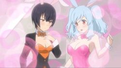 2girls animated ass breast breasts bunny bunny_ears bunnysuit cleavage human kyon_(maou-sama_retry) maou-sama_retry momo_(maou-sama_retry) multiple_girls rabbit rabbit_ears