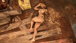 1girls 3d ass barefoot big_ass breasts eye_contact fallout fallout_4 fapp_bodyslide feet female game_cg garroshedit half-closed_eyes large_breasts legs looking_at_viewer low_effort mod no_artist_signature no_source nora_(fallout_4) nude original_character pip-boy pose smile soles source_request thick_thighs toes wide_hips