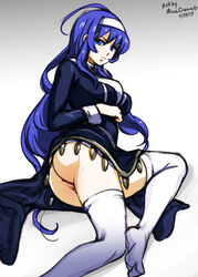 1girls arc_system_works artist_name ass blue_fur dated female female_only hair long_hair minacream orie_ballardiae pussy solo under_night_in-birth video_games