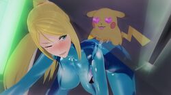 3d ass bent_over blush bodysuit clenched_teeth crossover cum doggy_style heart-shaped_pupils metroid nintendo pikachu pokémon_(species) pokemon pokephilia samus_aran sex size_difference smaller_male stuck tagme torn_clothes vaginal_penetration witchanon zero_suit zero_suit_samus