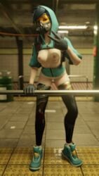 1girls 3d alternate_costume areolae blender breasts dreamrider female female_only graffiti_tracer looking_at_viewer nipples overwatch solo thighhighs tracer