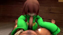 3d animated brown_hair chara fellatio green_jacket nightmare-_-42 pov red_eyes sfm small_breasts sound source_filmmaker straight tagme undertale video video_games