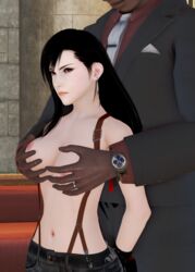 3d breast_grab breasts dark-skinned_male dark_skin dissidia dissidia_final_fantasy female final_fantasy final_fantasy_vii honey_select interracial male size_difference studio_neo tifa_lockhart topless
