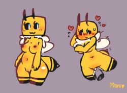 1girls 2019 bee bee_(minecraft) blush breasts chubby cum minecraft nipples pussy source_request stripes text thick_thighs thighs vaginal_penetration vhfd watermark wide_hips yellow_skin