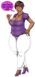 1girls age_progression big_belly elek-tronikz fat huge_breasts karen latina mature_female milf mombod overwatch overwatch_2 overwatch_archives overweight slightly_chubby sombra talon_sombra text thick_thighs thunder_thighs tight_clothing